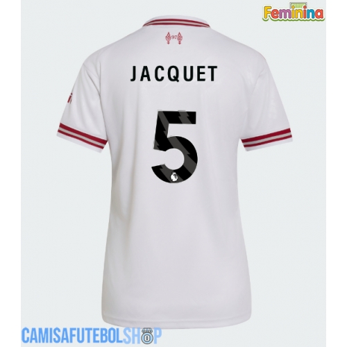 Camisa de time de futebol Liverpool Jeremy Jacquet #5 Replicas 2º Equipamento Feminina 2026-27 Manga Curta